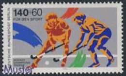 GERMANY (BERLIN)(1985) Field Hockey. Scott No 9NB267. Yvert No 798. World Championships. "MUSTER" "Specimen" Overprint. - Otros & Sin Clasificación