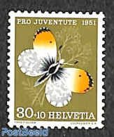 Switzerland 1951 30+10c, Stamp Out Of Set, Mint NH, Nature - Butterflies - Unused Stamps