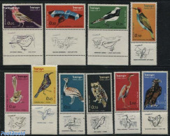 Israel 1963 Birds 10v, Mint NH, Nature - Birds - Birds Of Prey - Owls - Hummingbirds - Unused Stamps (with Tabs)