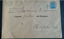 Postes Belges Ste Adresse N°141 Pour USA  PHILADELPHIE 2/9/1917 - 1915-1920 Albert I