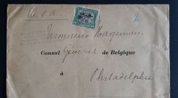 Postes Belges Ste Adresse N° 143 Pour Consul Général à PHILADELPHIE - 1915-1920 Albert I