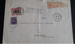 Postes Belges Ste Adresse Recommandée Pour PHILADELPHIE   USA   Avec N° 139  Et 144 - 1915-1920 Albert I