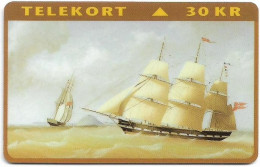 Denmark - TS - Frigate Calloe, Oil Painting - TDTS014 - 10.1994, 30Kr, 1.500ex, Used - Denmark