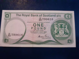 ROYAL BANK OF SCOTLAND 1986 EF/AUNC £1 NOTE D/56 799616 - 1 Pond