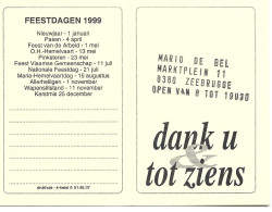 Zeebrugge Marktplein Mario De Bel Calendrier 1999 Kalender Htje - Klein Formaat: 1991-00