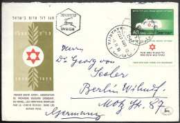 Israel FDC Cover Mailed To Germany 1955. Magen David Adom - Storia Postale