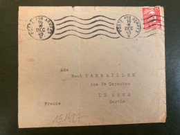 LETTRE TP M DE GANDON 15F OBL.MEC.16 DEC 49 POSTE AUX ARMEES + EXP: Brigadier FERLEY SP 75 227 TOA - Militaire Stempels Vanaf 1900 (buiten De Oorlog)