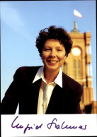 CPA Politikerin Ingrid Stahmer, Portrait, Autogramm - Figuren
