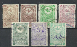 TÜRKEI Turkey Revenue Tax Taxe, 7 Stamps, O - Oblitérés