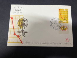 7-7-2024 (24) Israel FDC Cover (1962) Paludisme (Mosquito) - FDC