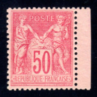 FRANCE 1890 - Yvert N° 98 - NEUF ** / MNH - Type Sage 50c. Rose - Petit Bdf, Centrage Parfait, TB - 1876-1898 Sage (Type II)