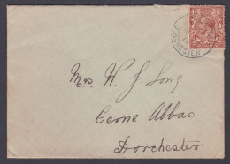 GB Great Britain 1919 Used Cover Dorchester To Cerne Abbas, Dorchester, King George V Stamp - Covers & Documents