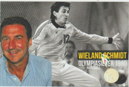 Germany Postcard W/Briefmarke Individuell Wieland Schmidt, East German Goalkeeper In Handball, Winner Of Olympic Gold In - Summer 1980: Moscow