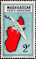 Madagascar Avion N** Yv:29 Mi:319 Avion Survolant L'île - Airmail