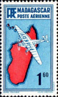 Madagascar Avion N** Yv:17 Mi:273 Avion Survolant L'île - Airmail
