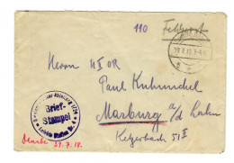 1918 FP-Brief Von Der Auto Station 4, Leichte Funkerstation, Mit 3 Sternen. Gaza - Feldpost (franchigia Postale)