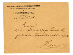 1916 Dienstbrief Militärbevollmächtigter In Der Botschaft Konstantinopel - Feldpost (franchigia Postale)