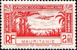 Mauritanie Avion N* Yv: 2 Mi:123 Bi-moteur Sur Palmiers (Trace De Charnière) - Neufs