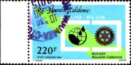Nle-Calédonie Avion Obl Yv:260 Mi:837 Rotary Nouvelle Calédonie Bord De Feuille (TB Cachet Rond) - Used Stamps