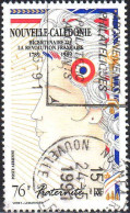 Nle-Calédonie Avion Obl Yv:262 Mi:854 Bicentenaire De La Révolution Française Fraternité (TB Cachet à Date) - Used Stamps