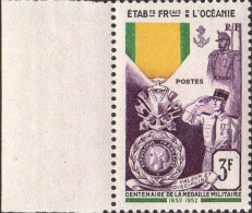 Océanie Poste N** Yv:202 Mi:237 Centenaire De La Médaille Militaire Bord De Feuille - Nuovi