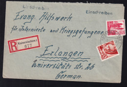 Freimarke 24 Pfg. Und 60 Pfg. Auf R-Brief Ab Kaiserslautern 3.5.48 Nach Erlangen,  - Altri & Non Classificati