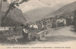 CARTE POSTALE ORIGINALE ANCIENNE : ROQUEBILLIERE VALLEE DE LA VESUBIE (585m) ANIMEE ALPES MARITIMES (06) - Roquebilliere