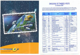 Calendrier Des émissions De Timbres Français Du 2ème Semestre 2007 - Photo Du Timbre "Conquête De L'espace 1957-2007" - Documenten Van De Post