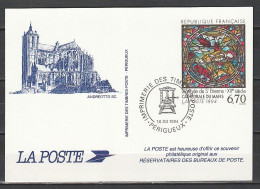 1994 - YT 2859 - Vitrail Roman De La Cathédrale Du Mans - 6.70 Francs - Oblitération Périgueux - Documenten Van De Post