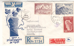 Israël - Lettre Recom Exprès De 1951 - Oblit Haifa - Exp Vers Zurich - Valeur 15$ En ....2010 - - Storia Postale