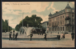 AK Basel, Partie Am Aeschen-Platz Mit Kleiner Fontäne  - Basel