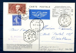 060524  LETTRE POSTE AERIENNE  BICOLORE 1937   FRANCE A  CASABLANCA - 1927-1959 Covers & Documents