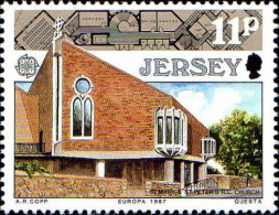 Jersey Poste N** Yv:400/402 Europa Cept Architecture Moderne - 1987