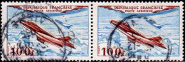 France Avion Obl Yv:30 Mi:987 Mystère IV Paire (cachet Rond) - 1927-1959 Used