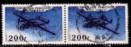 France Avion Obl Yv:31 Mi:988 Noratlas Paire (Beau Cachet Rond) - 1927-1959 Used