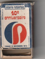 *** Boite D'allumetes - Match Box ***  40 EIME ANNIVERSAIRE LOTERIE NATIONALE  .  - COFFRE  Carton TIROIR /carton - Matchboxes