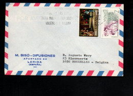 ESPAGNE AFFRANCHISSEMENT COMPOSE SUR LETTRE POUR LA BELGIQUE 1974 - Storia Postale