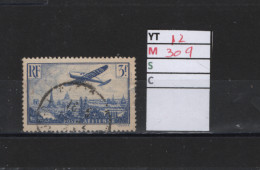 PRIX FIXE A 10% DE LA COTE Obl  12 YT 309 MIC Avion Survolant Paris « Poste Aérienne » 1936    69A/51B - 1927-1959 Used