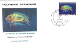 POLYNESIE N° 192 S/L.DE PAPEETE/9.2.83 - Covers & Documents