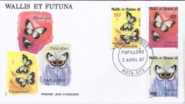 WALLIS & FUTUNA N° 354/355/356 S/L.DE MATA-UTU/2.4.87  - Covers & Documents