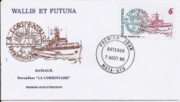 WALLIS & FUTUNA N° 348 S/L.DE MATA-UTU/7.8.86  - Covers & Documents