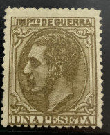 ESPAÑA EDIFIL NE 9* 1 PTA CASTAÑO ALFONSO XII BONITO Y RARO SELLO NUEVO OFERTA - Unused Stamps