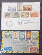 GREECE 1937 Historical Issue On 2 Rare Letters, Complete Set, VF From Greece To Italy - Lettres & Documents