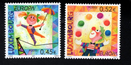 20 62730502 2002 SCOTT 1091 1092 (XX)  POSTFRIS MINT NEVER HINGED - EUROPA ISSUE - CIRCUS - CLOWN - TIGHTROPE WALKER - Unused Stamps