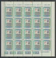1987 Italia - Repubblica, N. 1804, 20.000 Lire, In Minifoglio Di 20, MNH** - Hojas Completas
