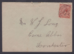 GB Great Britain 1918 Used Cover Bridport To Cerne Abbas, Dorchester, King George V Stamp - Covers & Documents