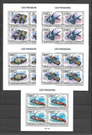 Burundi 2013 Fishes - Marine Life - 5 MS With 4 Sets MNH - Nuevos