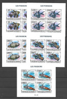 Burundi 2013 Fishes - Marine Life - 5 MS With 4 IMPERFORATE Sets MNH - Nuevos
