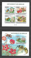 Burundi 2013 Flowers - Bees - 2 IMPERFORATE MS MNH - Nuevos