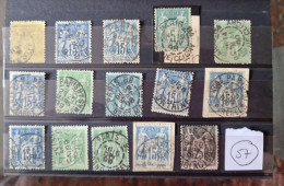 LOT TYPE SAGE OBLITERATIONS DE PARIS / LOT N° 57 - 1876-1898 Sage (Type II)